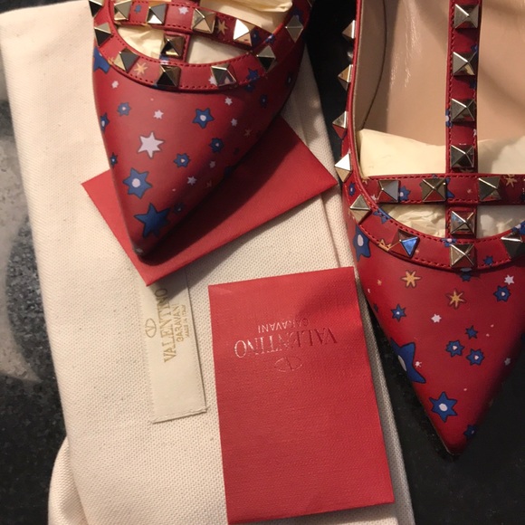 Valentino Rockstud printed leather flats - Picture 4 of 6